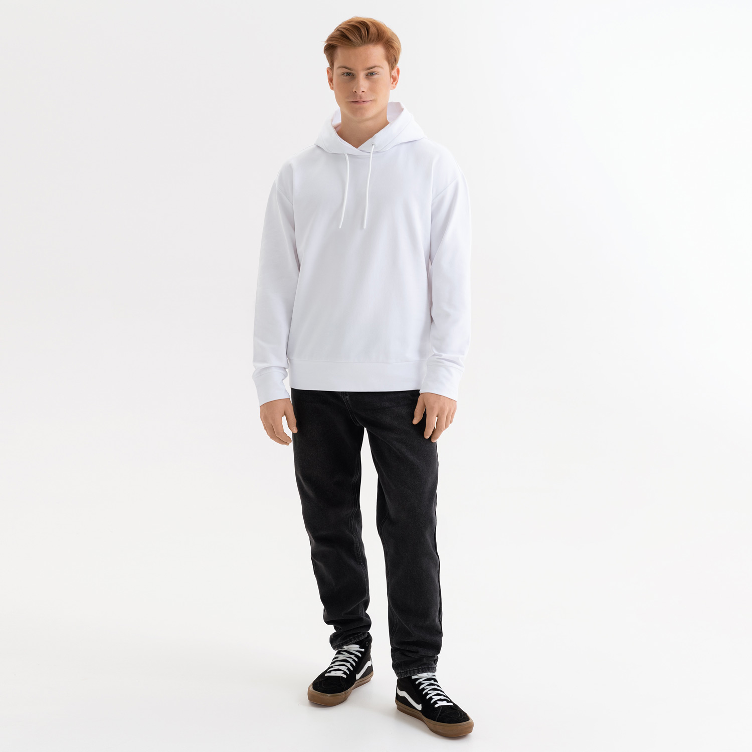 Худи с капюшоном, унисекс ALEX белый, размер XL