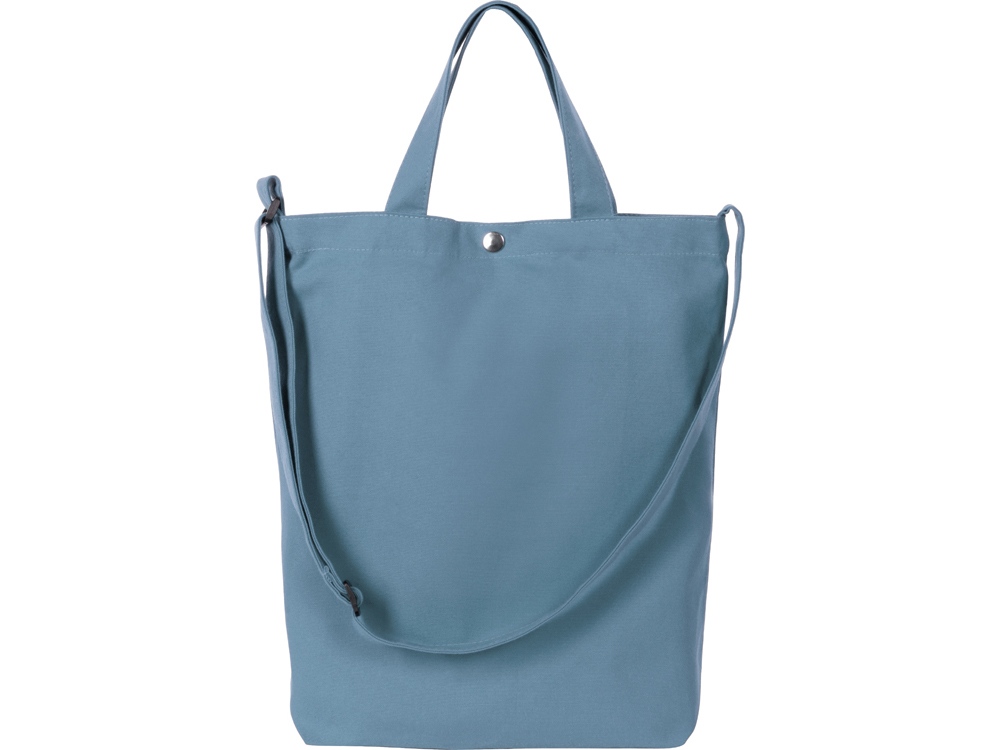 Сумка Helfer из хлопка на кнопке с регулирующейся лямкой, антрацит