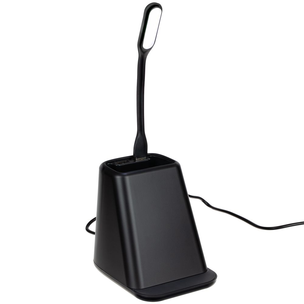 Настольный органайзер с зарядкой, лампой, вентилятором и подсветкой логотипа powerTower фото на сайте Print Logo.