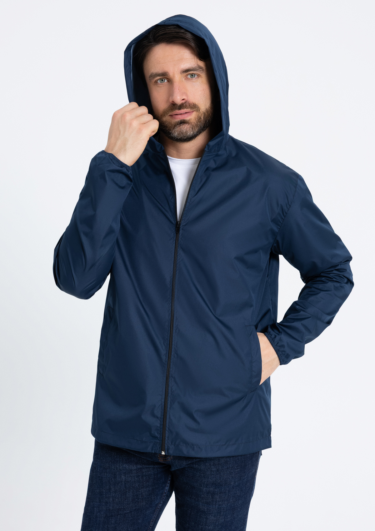 Ветровка унисекс STAN дюспо 210T, 85, 59, Тёмно-синий,  (46)  (44/XS)