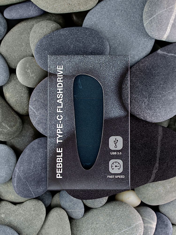 Флешка Pebble Type-C, USB 3.0, серая