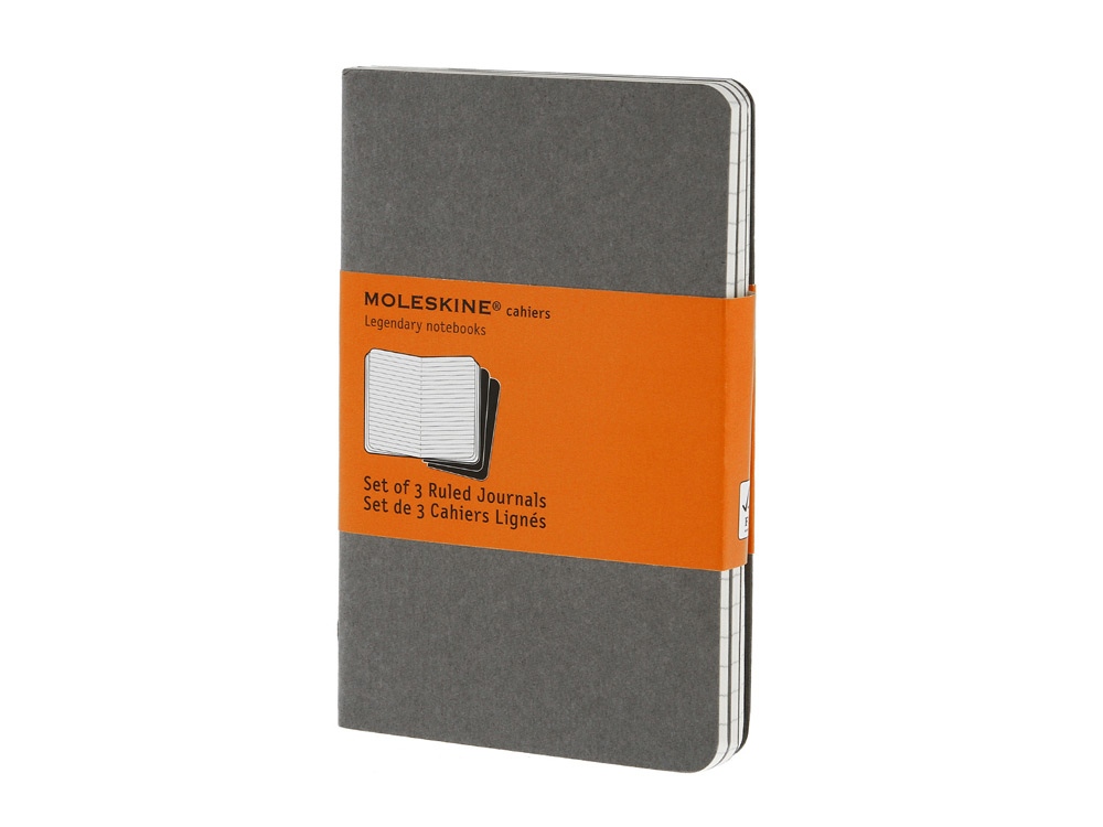 Набор записных книжек Cahier, Pocket (в линейку), А6 с логотипом Moleskine | Print Logo
