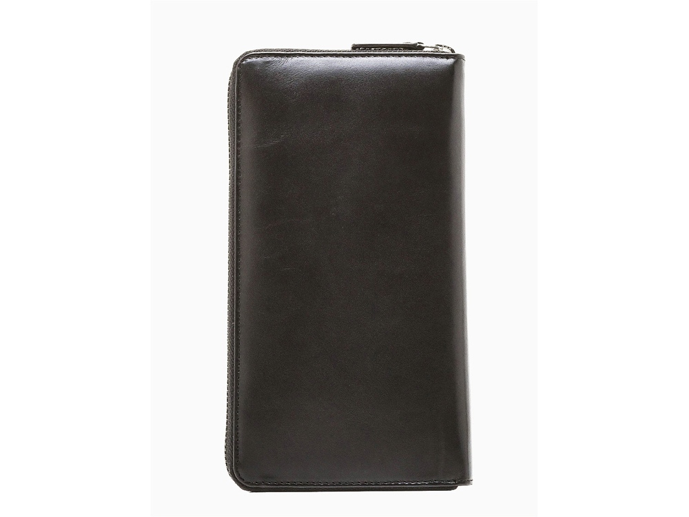 Кошелёк BUGATTI АТЛАНТА | ATLANTA, на молнии, чёрный, натуральная воловья кожа, 19,5х2,5х10,5 см