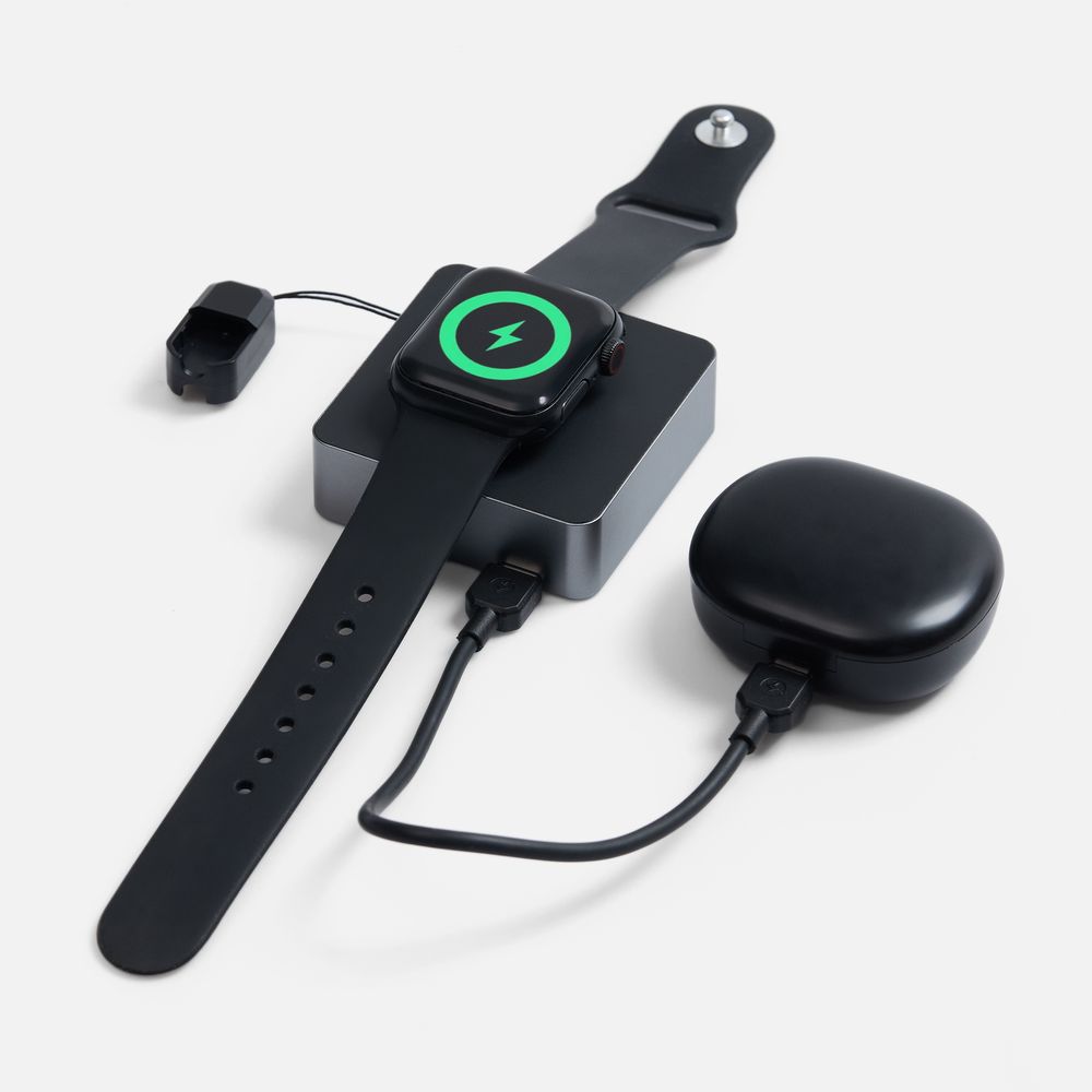 Внешний аккумулятор с беспроводной зарядкой Aura Power 5000 мАч фото на сайте Print Logo.