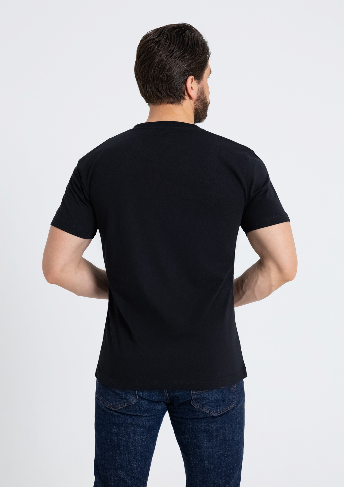 Футболка мужская STAN хлопок 180, 08, Чёрный,  (20)  (52/XL)