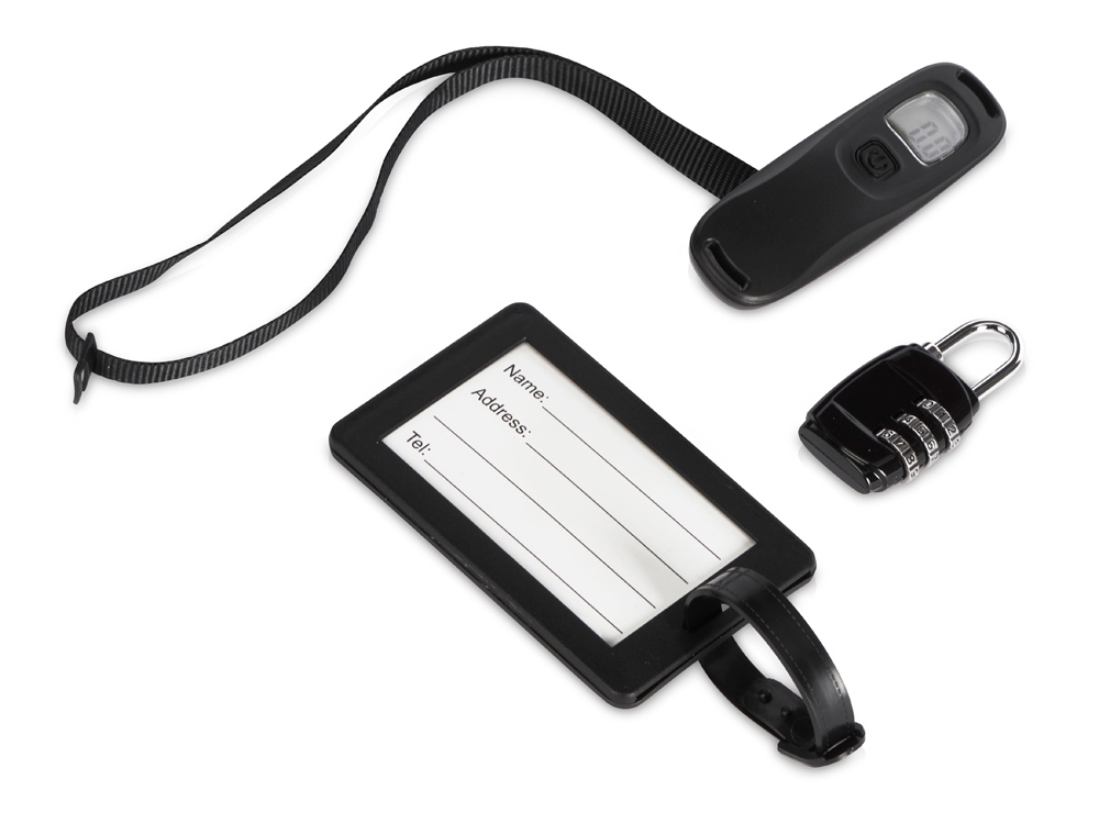 Набор для путешествия : весы, замок, бирка World с логотипом  | Print Logo