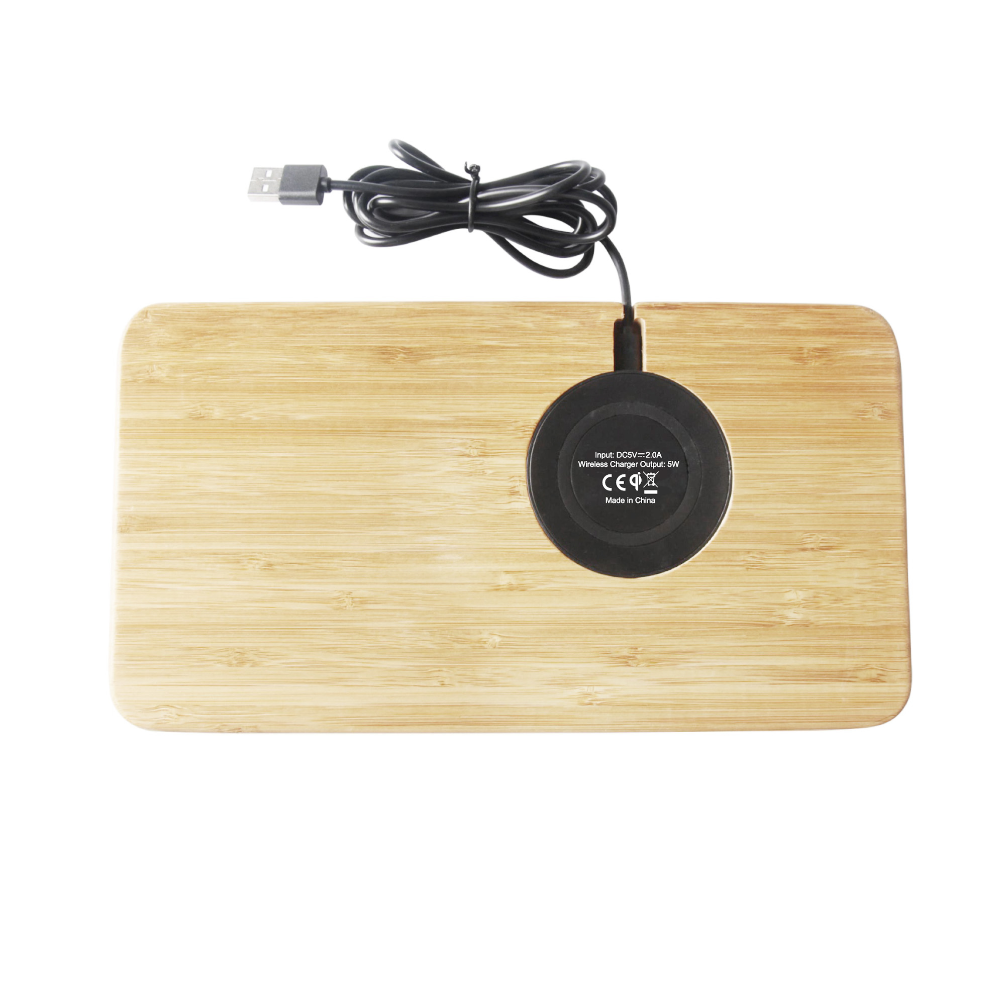 Настольный органайзер "Woodstock" с беспроводным зарядным устройством, бамбук фото на сайте Print Logo.