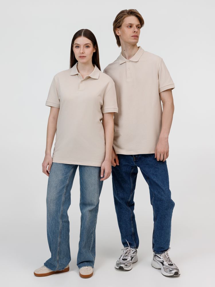 Рубашка поло унисекс Pacific, бежевая (льняная), размер M