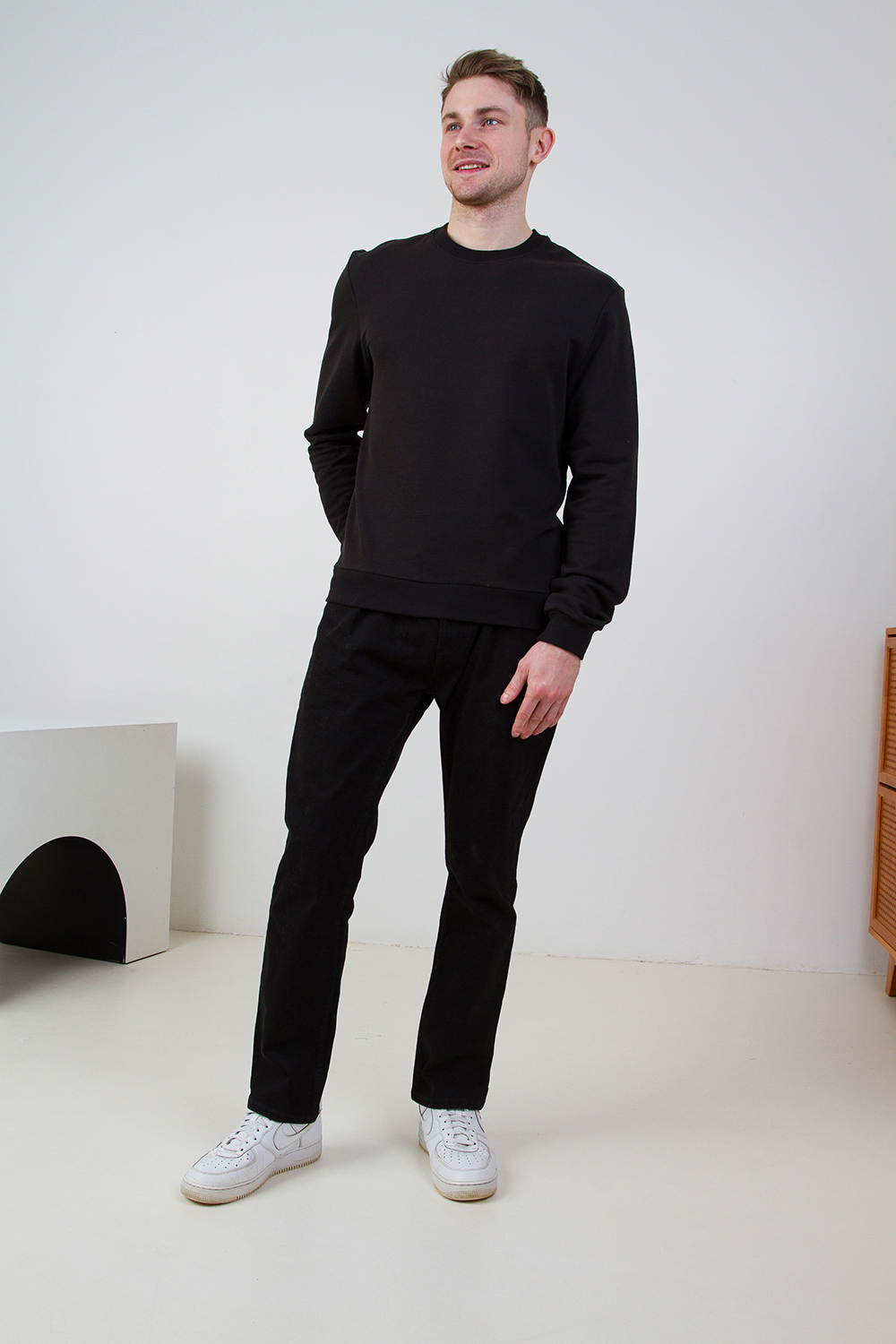 Свитшот унисекс STAN футер без начёса, 260, 63, Чёрный,  (20)  (66/8XL)