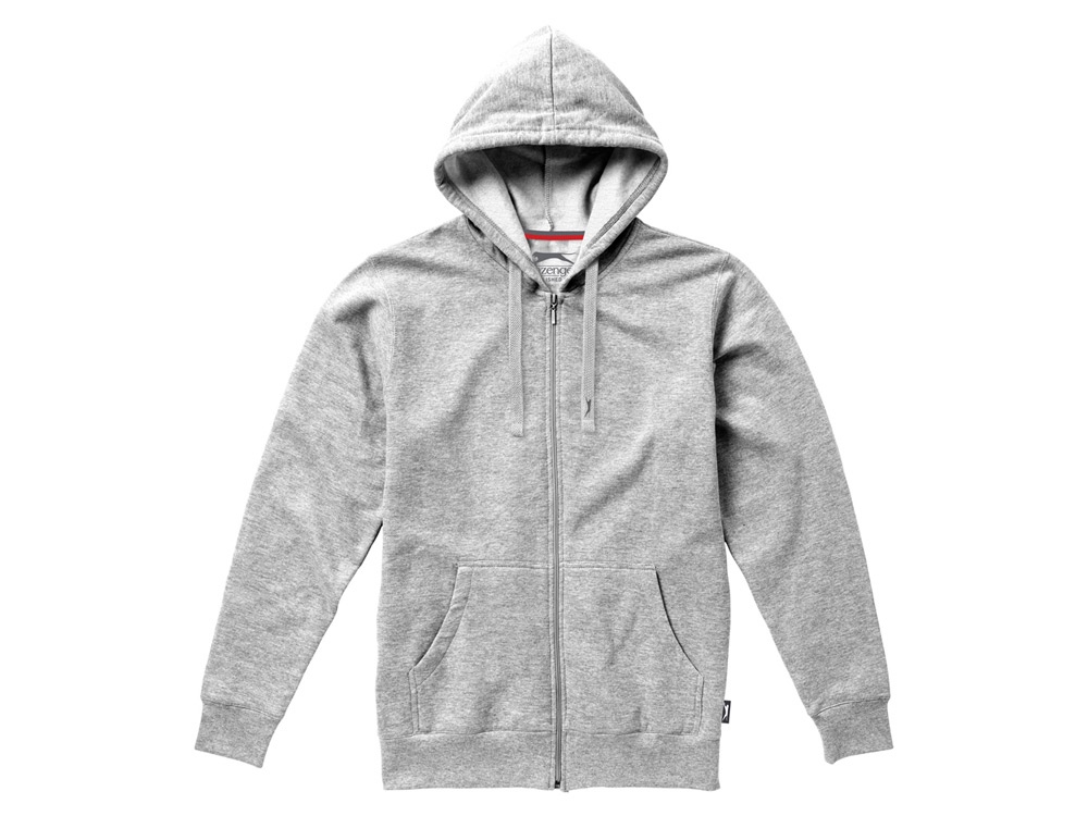 Толстовка Open мужская с капюшоном, серый меланж