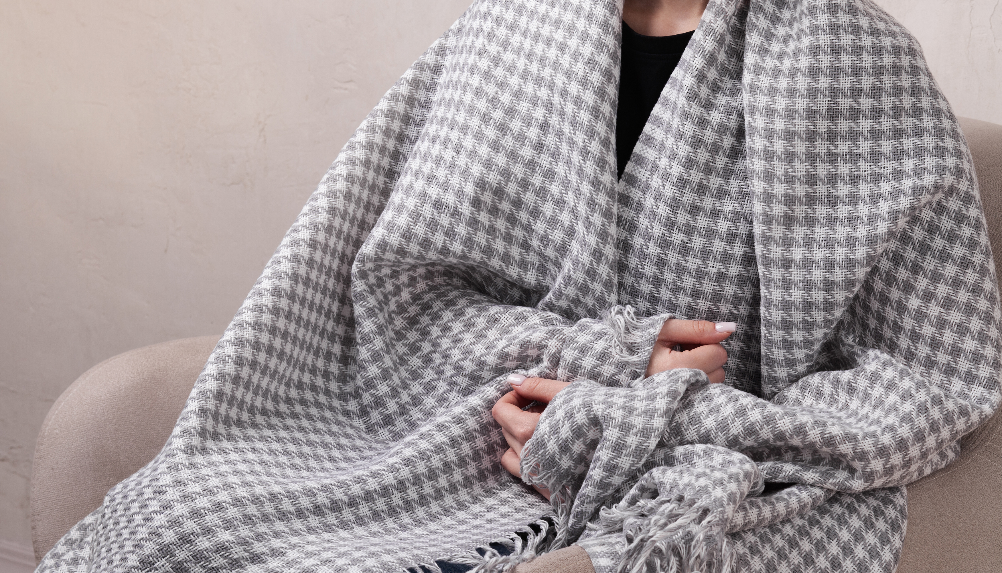 Плед "Ritz" , 140 х 200 см, темно-синий с белым