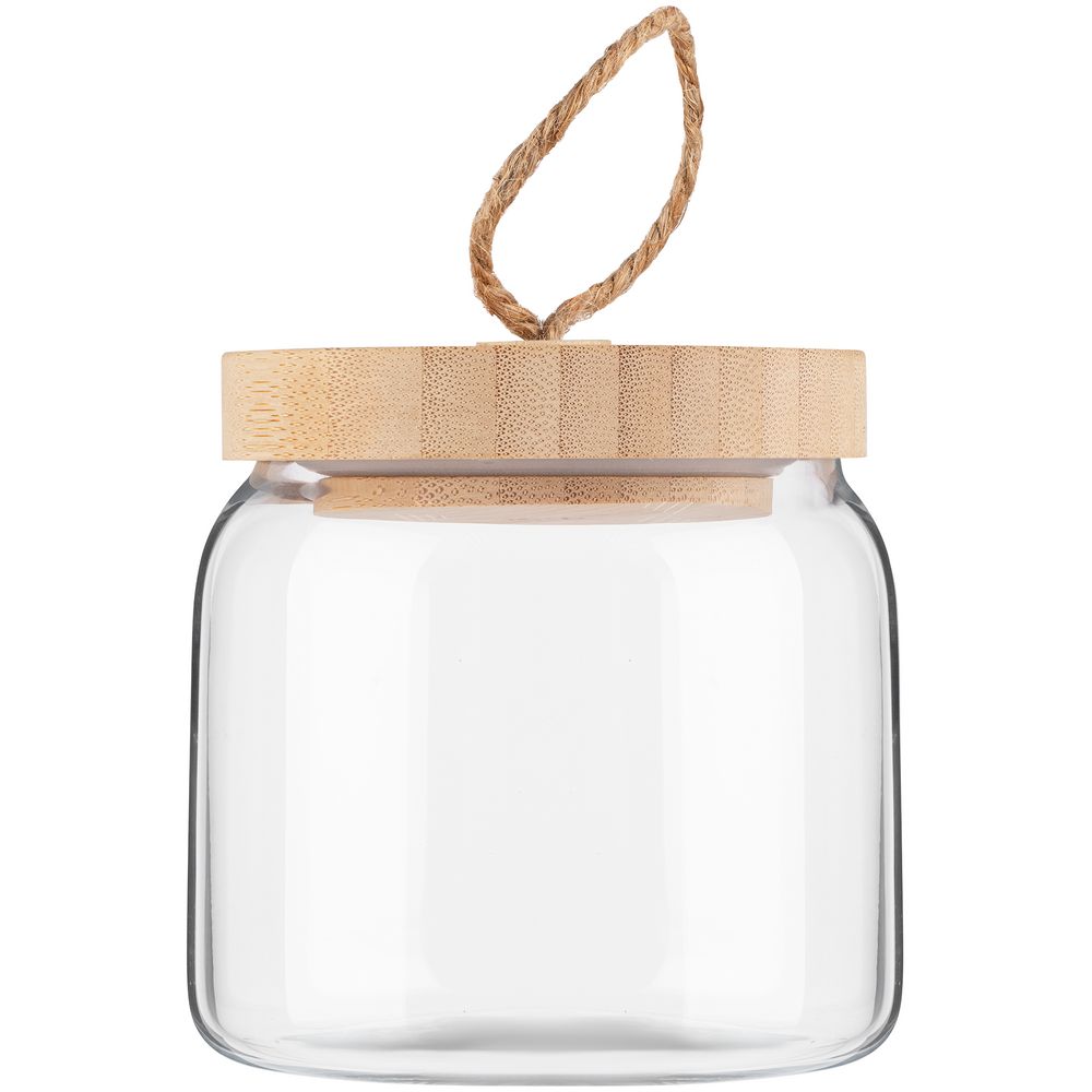 Банка с бамбуковой крышкой Woody M с логотипом Pasabahce | Print Logo
