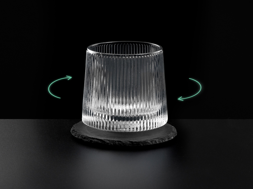 Вращающийся бокал для виски на сланцевом костере Ventura с логотипом Master of Wine | Print Logo