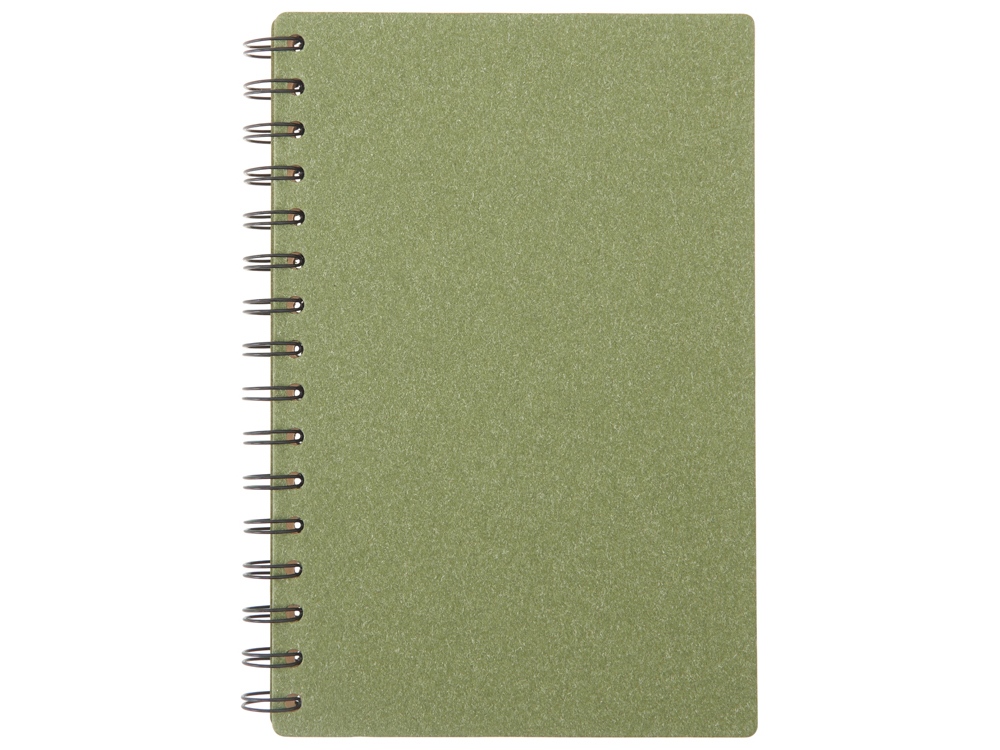 Блокнот на спирали в картонной обложке с переработанной бумагой Mania, зеленый