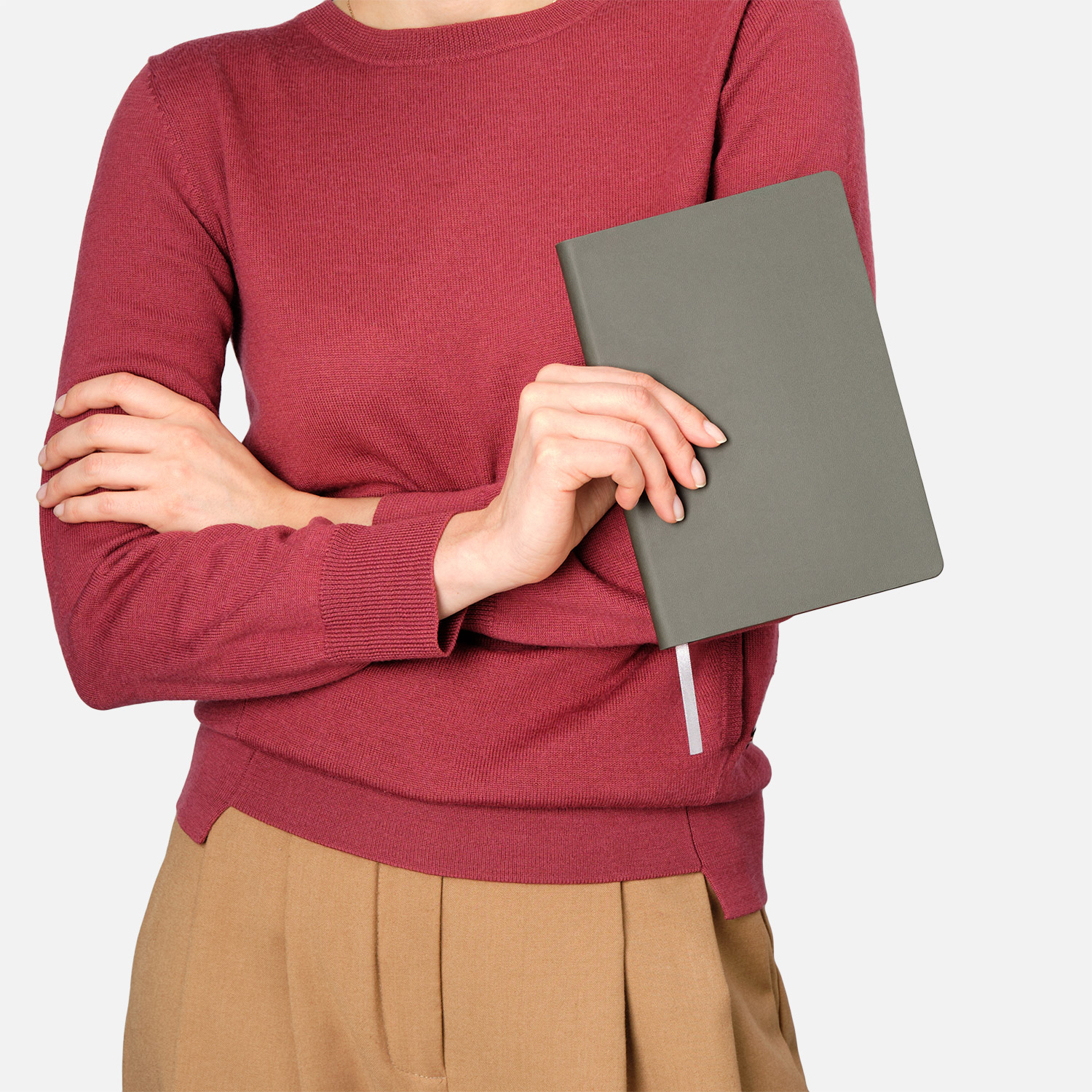 Ежедневник Латте софт-тач (Latte soft touch) недатированный, серый/красный