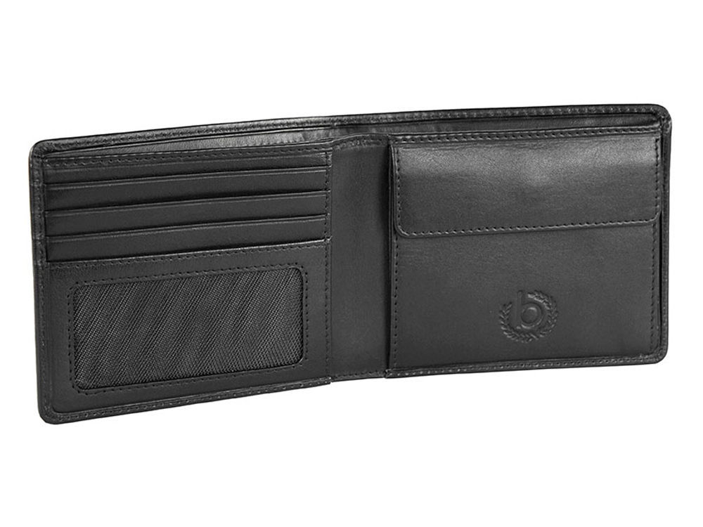 Портмоне BUGATTI ПЕРВЫЙ | PRIMO, чёрное, натуральная воловья кожа, 11х1,5х9 см