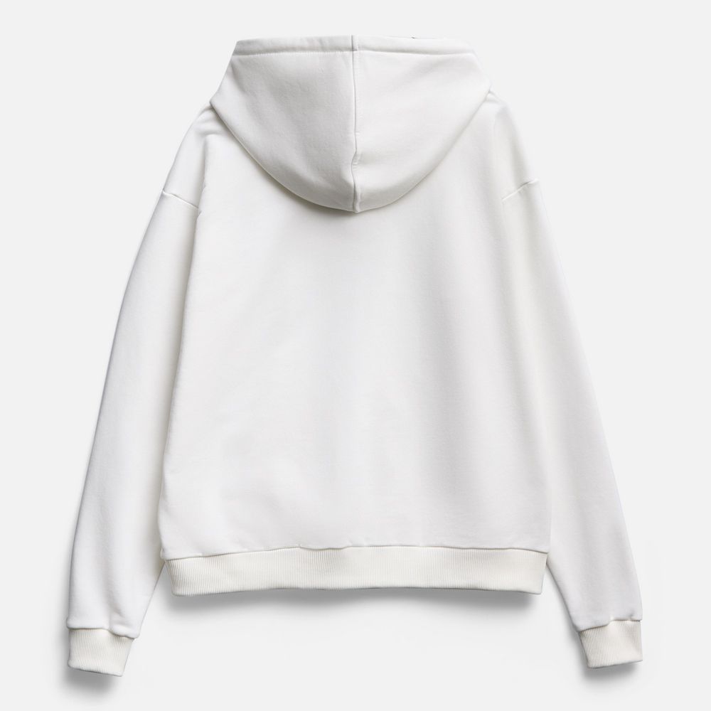 Толстовка унисекс оверсайз на молнии Zippy Terry, белая, размер XL/XXL