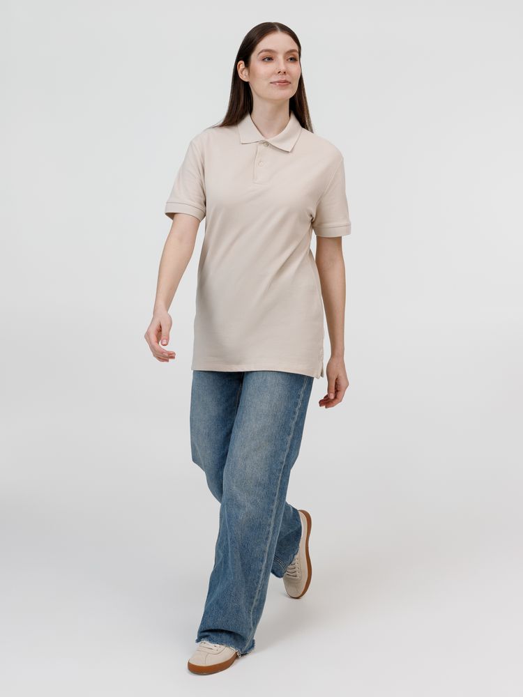 Рубашка поло унисекс Pacific, бежевая (льняная), размер M