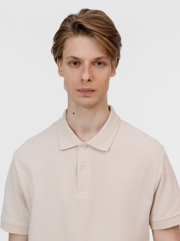 Рубашка поло унисекс Pacific, бежевая (льняная), размер M