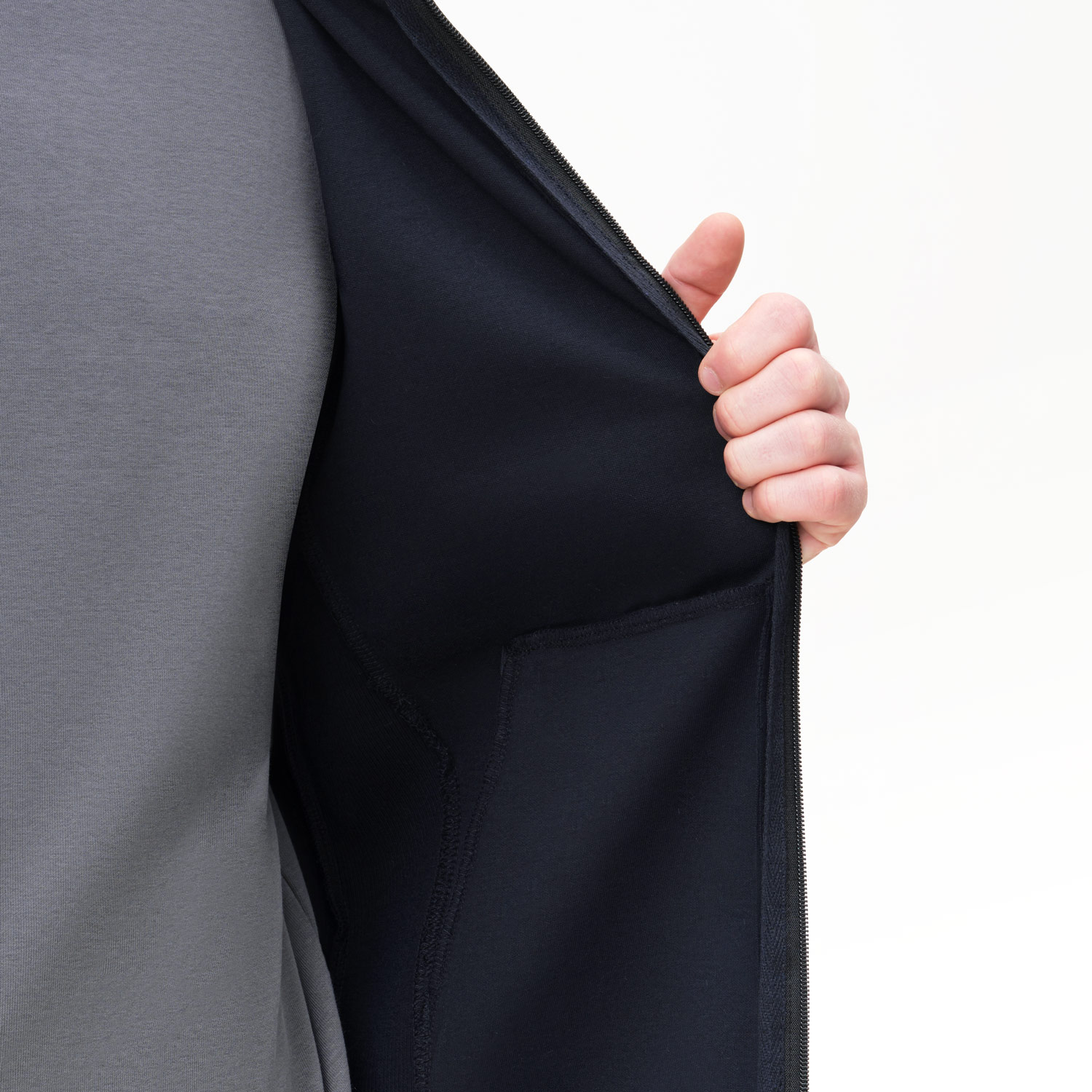 Толстовка на молнии с капюшоном Матео (Mateo) черная фото на сайте Print Logo.