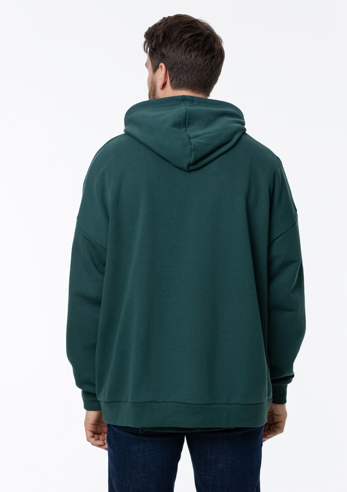 Худи унисекс STAN оверсайз футер без начёса 350, 66, Тёмно-зелёный,  (130)  (44/XS)