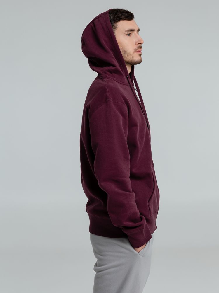 Толстовка на молнии с капюшоном унисекс King, бордовая, размер 3XL