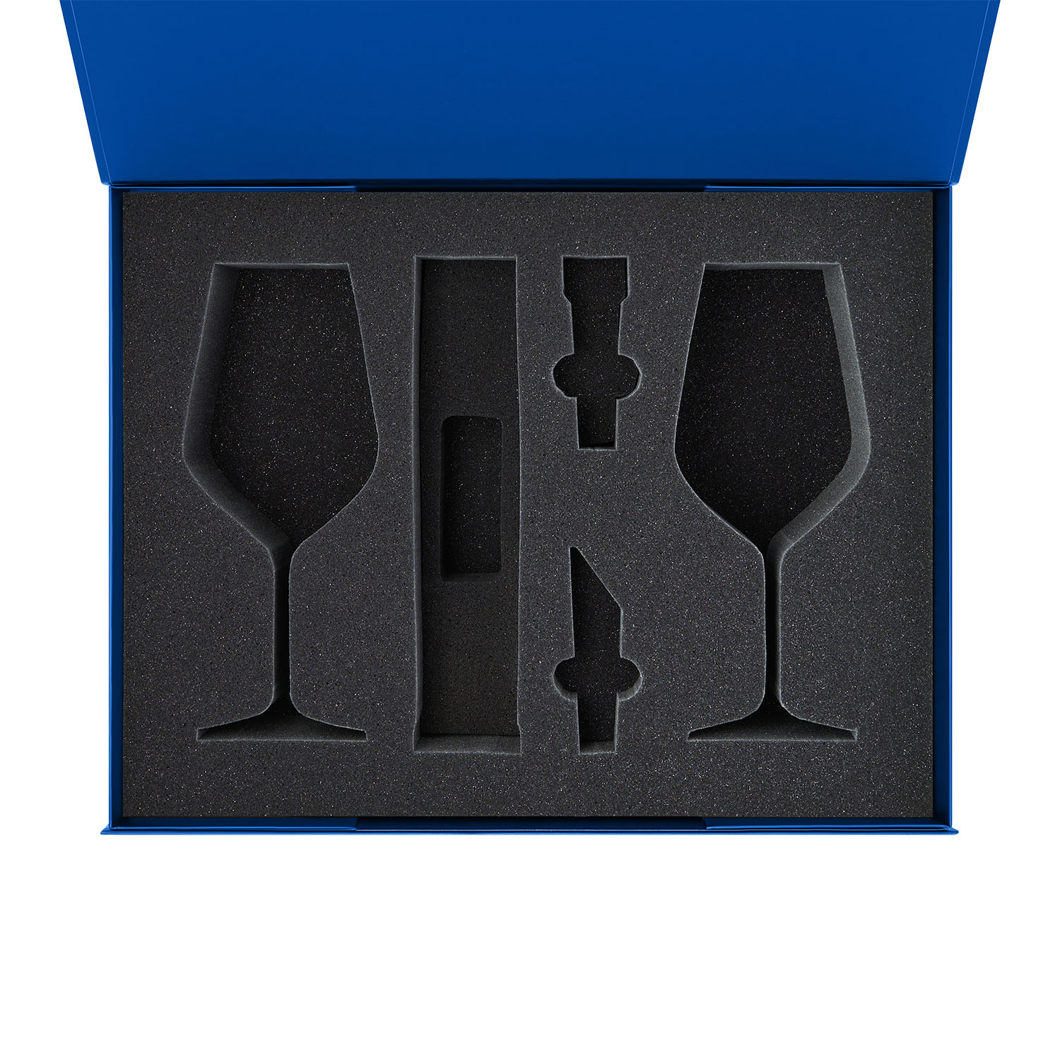 Ложемент под 2 бокала для вина + набор для вина Сакраменто (Sacramento) в большую коробку-трансформер (арт. 695722) — пример нанесения логотипа (Portobello подарочная упаковка) | Print Logo