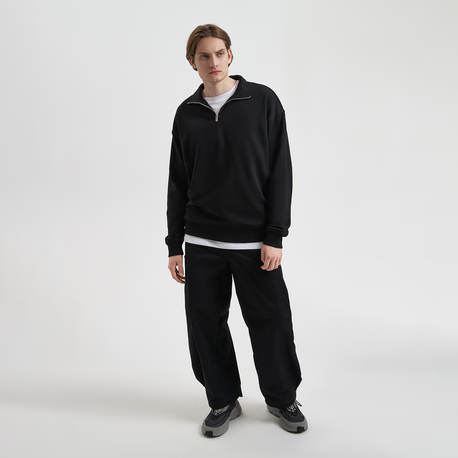 Толстовка на молнии унисекс Флоу (Flow), черная, размер 5XL/6XL