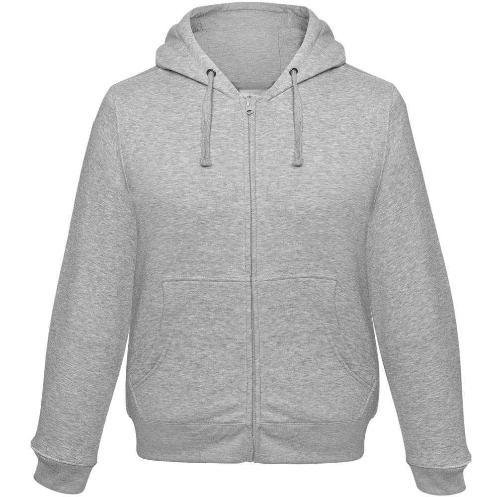 Толстовка мужская Hooded Full Zip серый меланж с логотипом BNC | Print Logo