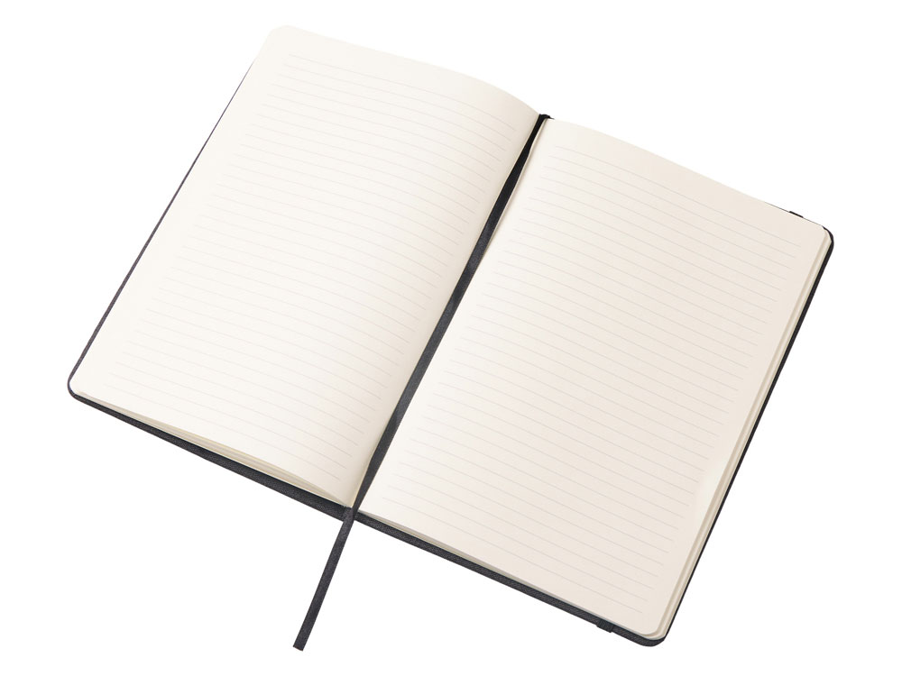 Набор блокнот А5 с магнитным держателем для ручки и подставкой для телефона и металлической шариковой ручкой NotaBene, черный