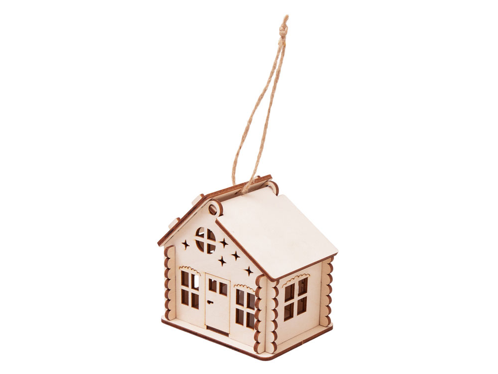 Деревянная подвеска на елку с подсветкой Lumihut с логотипом  | Print Logo