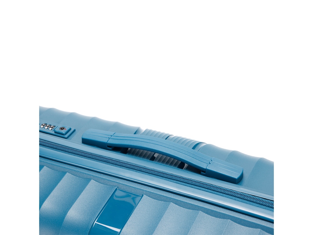 Чемодан TORBER НЕВО, синий, полипропилен, 45 х 26 х 66 см, 66 л