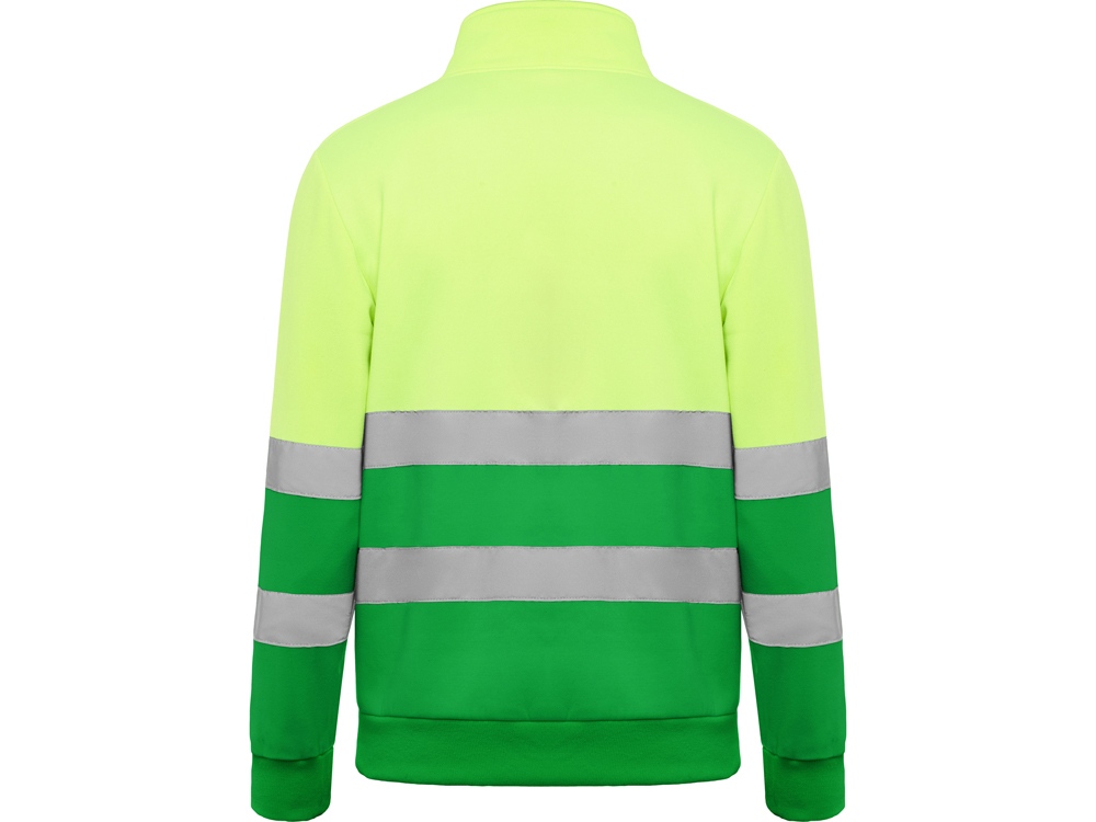 Свитшот ворот на молнии Spica, садовый зеленый/неоновый желтый