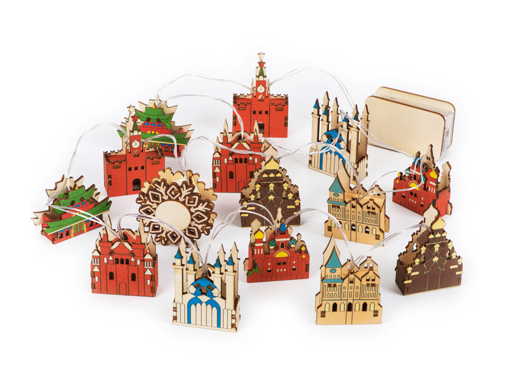 Ёлочная гирлянда Достопримечательности России с логотипом  | Print Logo