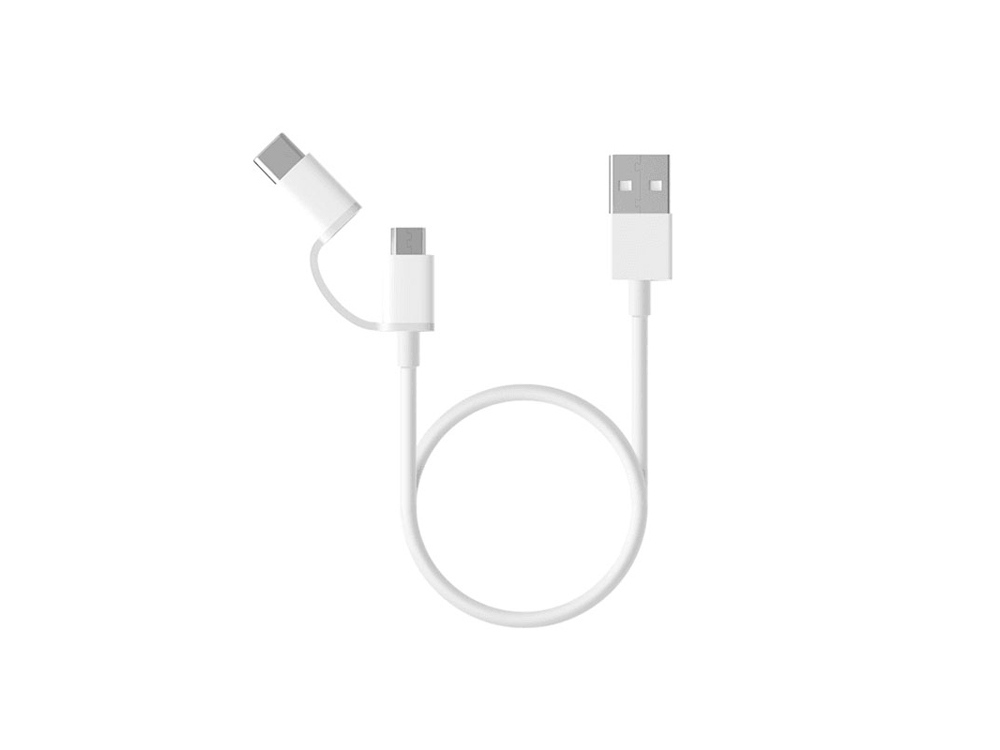 Кабель Mi 2-in-1 USB Cable Micro-USB to Type C, 30 см с логотипом Xiaomi | Print Logo