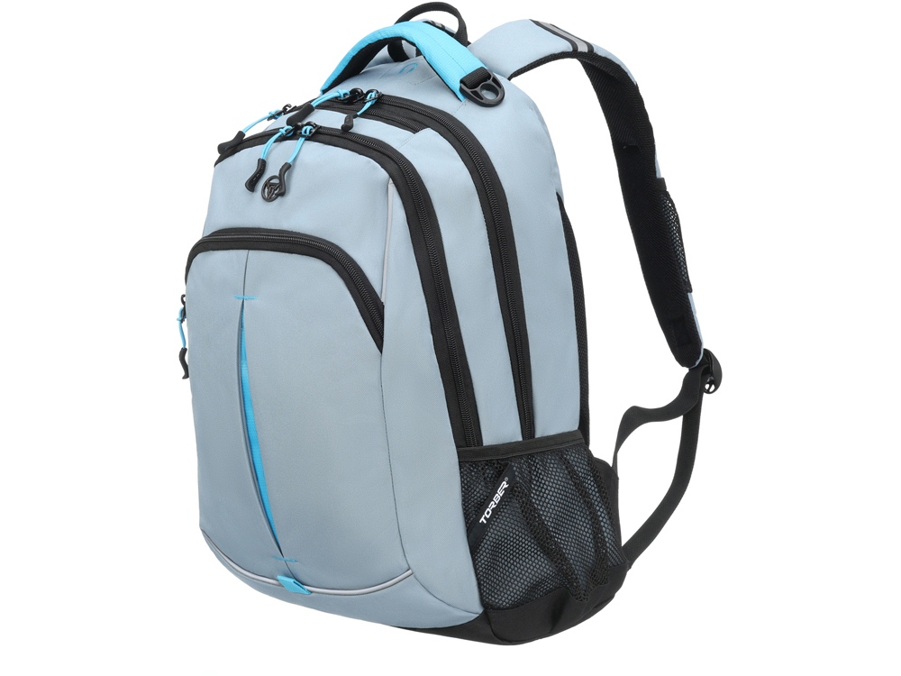 Рюкзак TORBER ROCKIT серый/голубой, полиэстер/добби, 32x15x46 см, 22 л