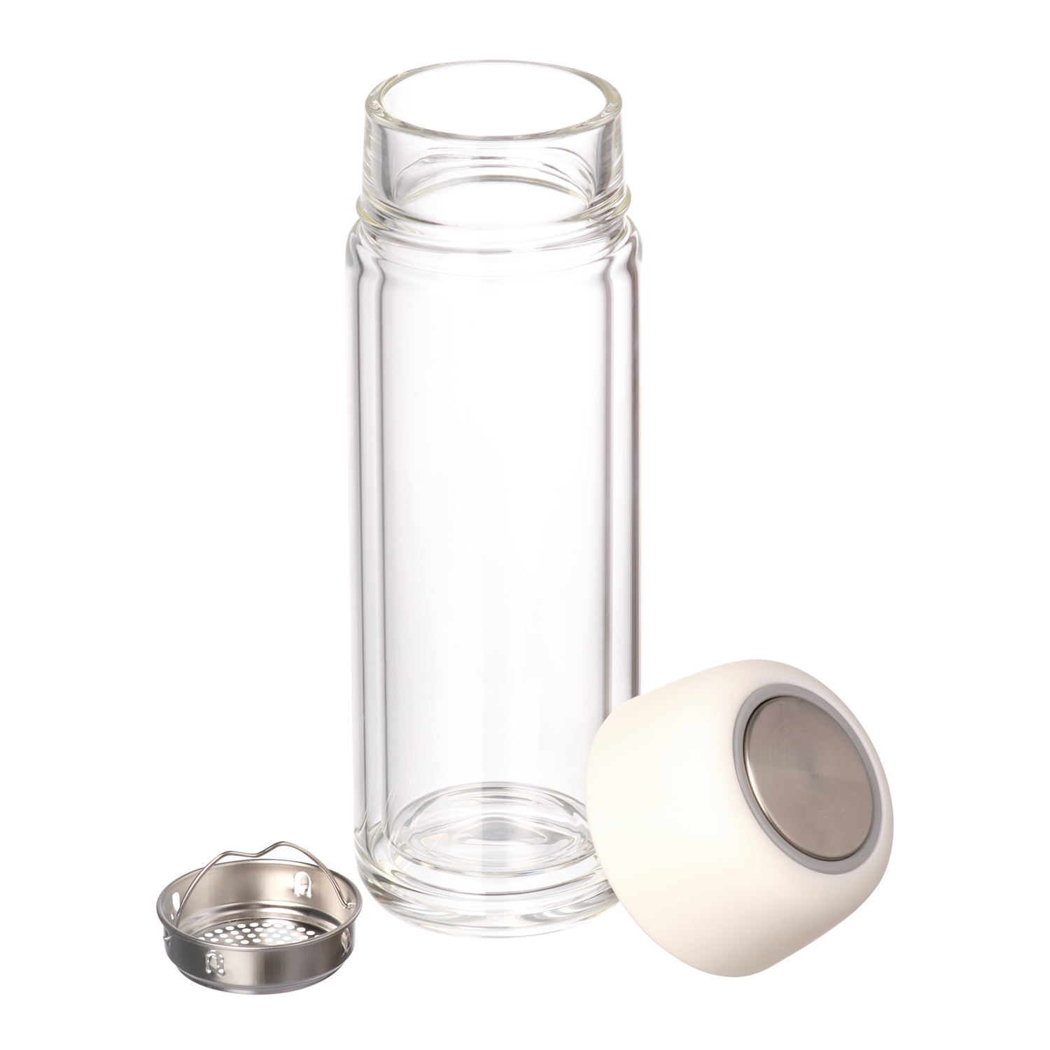 Бутылка стеклянная с двойными стенками Bianca, черная фото на сайте Print Logo.