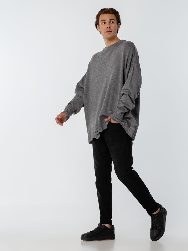 Джемпер оверсайз унисекс Grunge, серый, размер L/XL