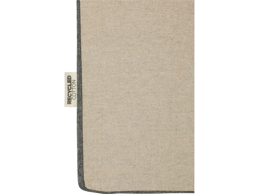 Эко-сумка Pheebs объемом 18 л с дном клинчиком и контрастными сторонами из переработанного хлопка плотностью 190 г/м², heather black