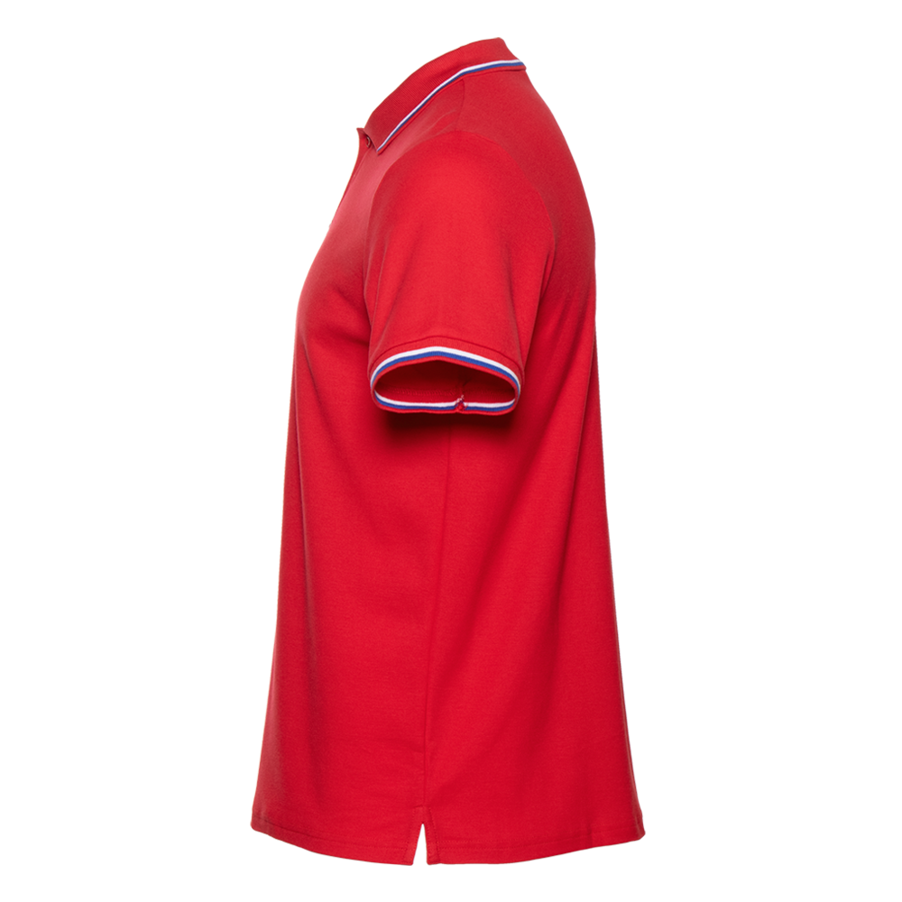 Рубашка поло мужская триколор STAN хлопок/полиэстер 185, 04RUS, Красный,  (14)  (48/M)