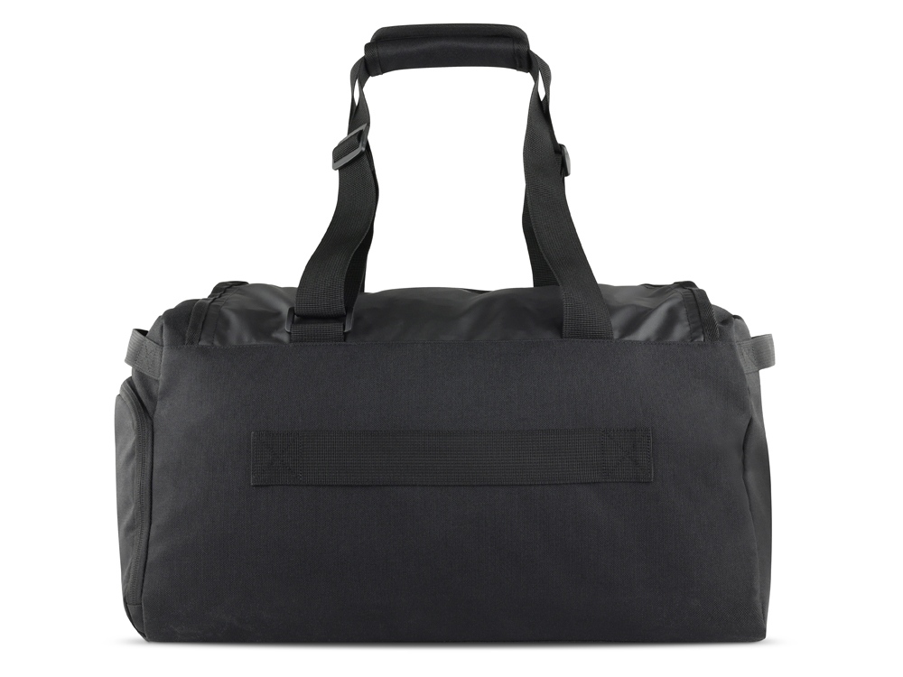 Сумка спортивная BUGATTI БЛАНК ОБЛЕГЧЕННАЯ | BLANC DELIGHT, чёрная, нейлон RPET600D/тарпаулин/полиэстер, 47х23х28 см, 22 л