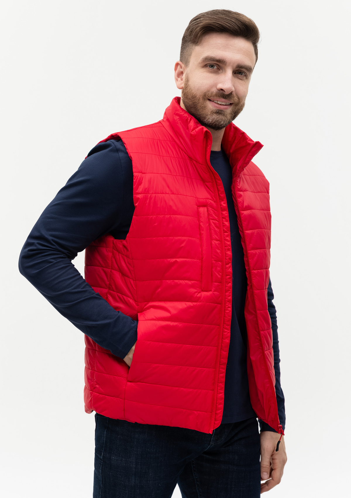 Жилет унисекс утепленный STAN таффета, 65, 87, Красный,  (14)  (48/M)