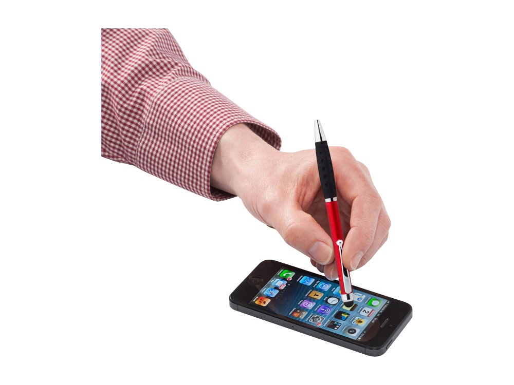 Ручка-стилус шариковая Ziggy синие чернила, красный/черный