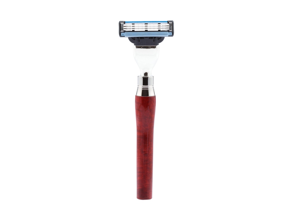 Бритвенный набор Mondial: станок MACH3, помазок, подставка; корень шиповника