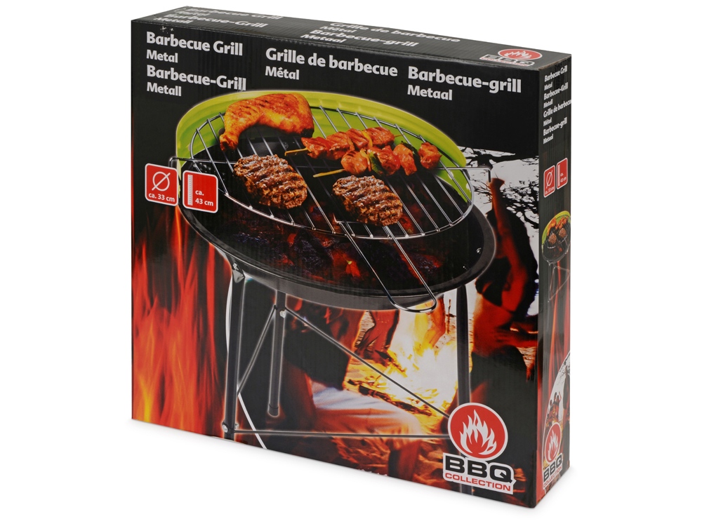 Угольный гриль на ножках Picnic, черный/зеленый