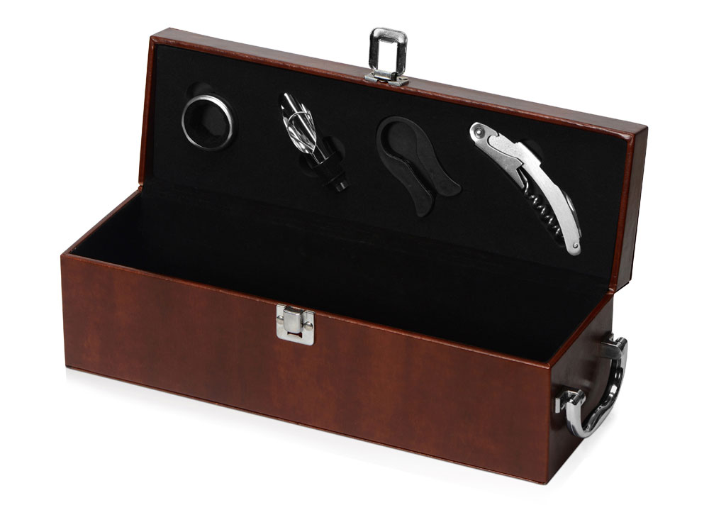 Набор аксессуаров для вина в подарочной коробке Fabrizio с логотипом  | Print Logo