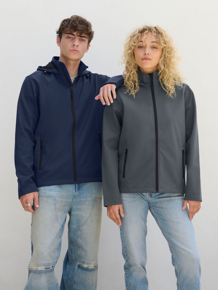 Куртка софтшелл с капюшоном мужская Race Men, ярко-синяя (royal), размер 4XL