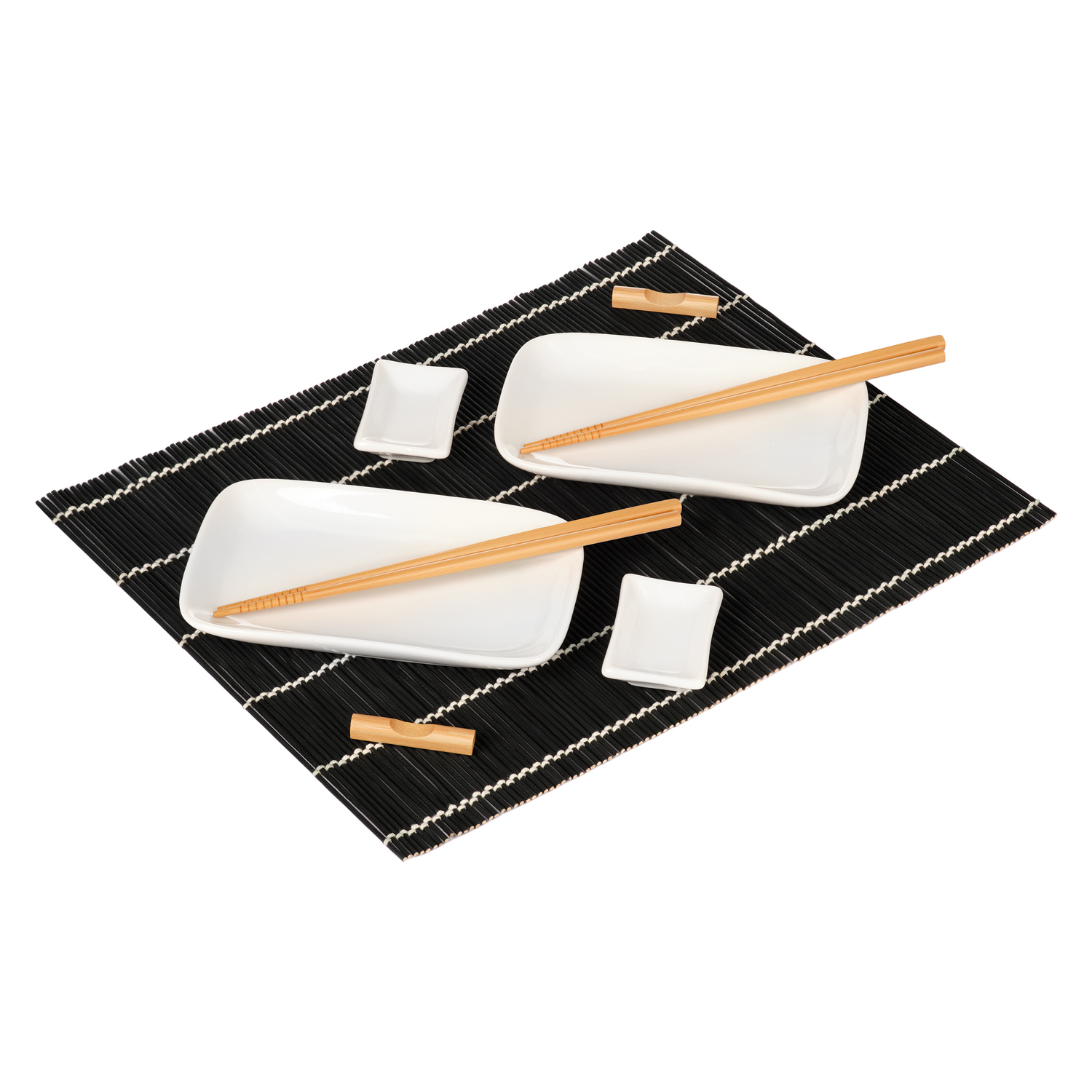 Набор для сервировки суши Токио (Tokyo) (10 предметов), черный — пример нанесения логотипа (Portobello Распродажа -50%) | Print Logo