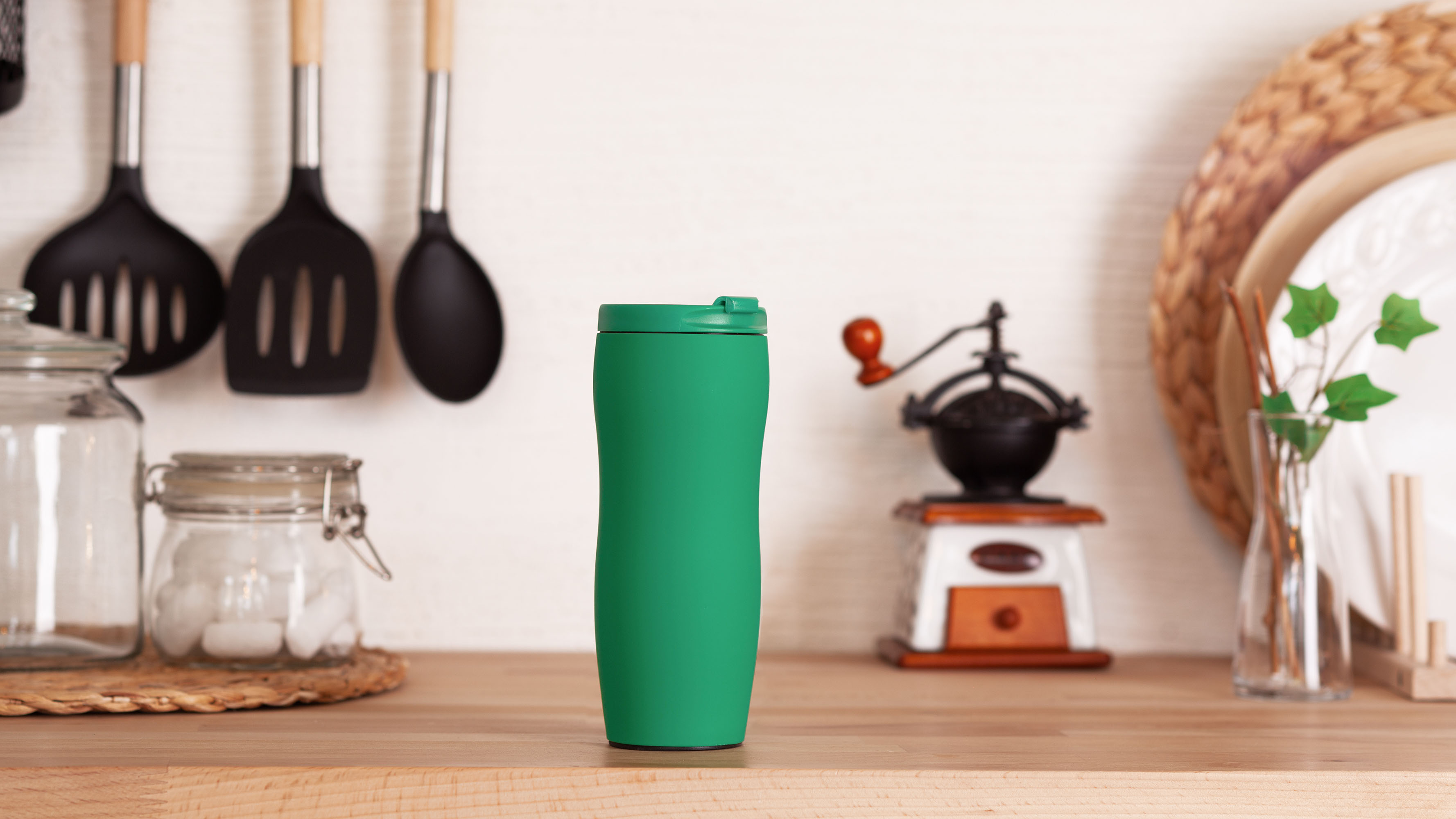 Термостакан "Монтана" 400 мл, покрытие soft touch, бирюзовый