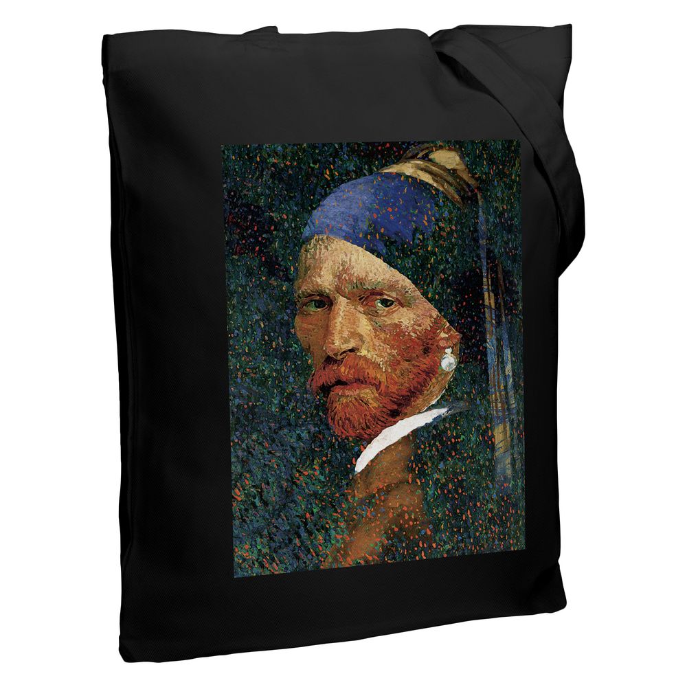 Холщовая сумка «Мужчина с жемчужной сережкой» с логотипом Соль | Print Logo